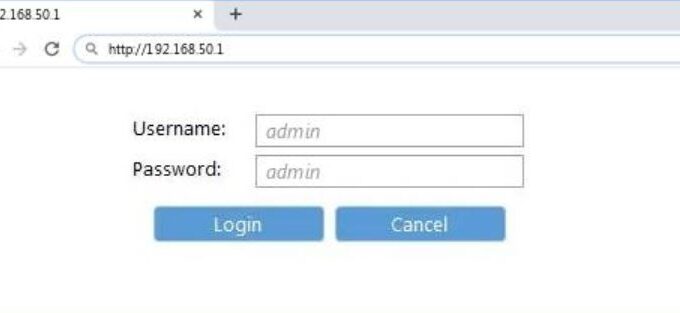 192.168.50.1 Default Router Login Admin Username and Password