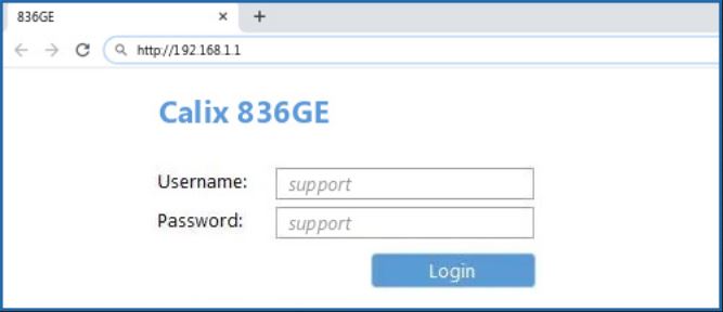 Calix Router Default Login – Username, Password and IP Address