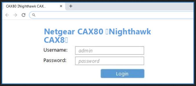 Netgear CAX80 (Nighthawk CAX8) Default Router Login IP, Username & Password